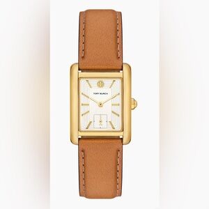 Tory Burch The Eleanor Goldtone Stainless Steel & Leather Strap Watch